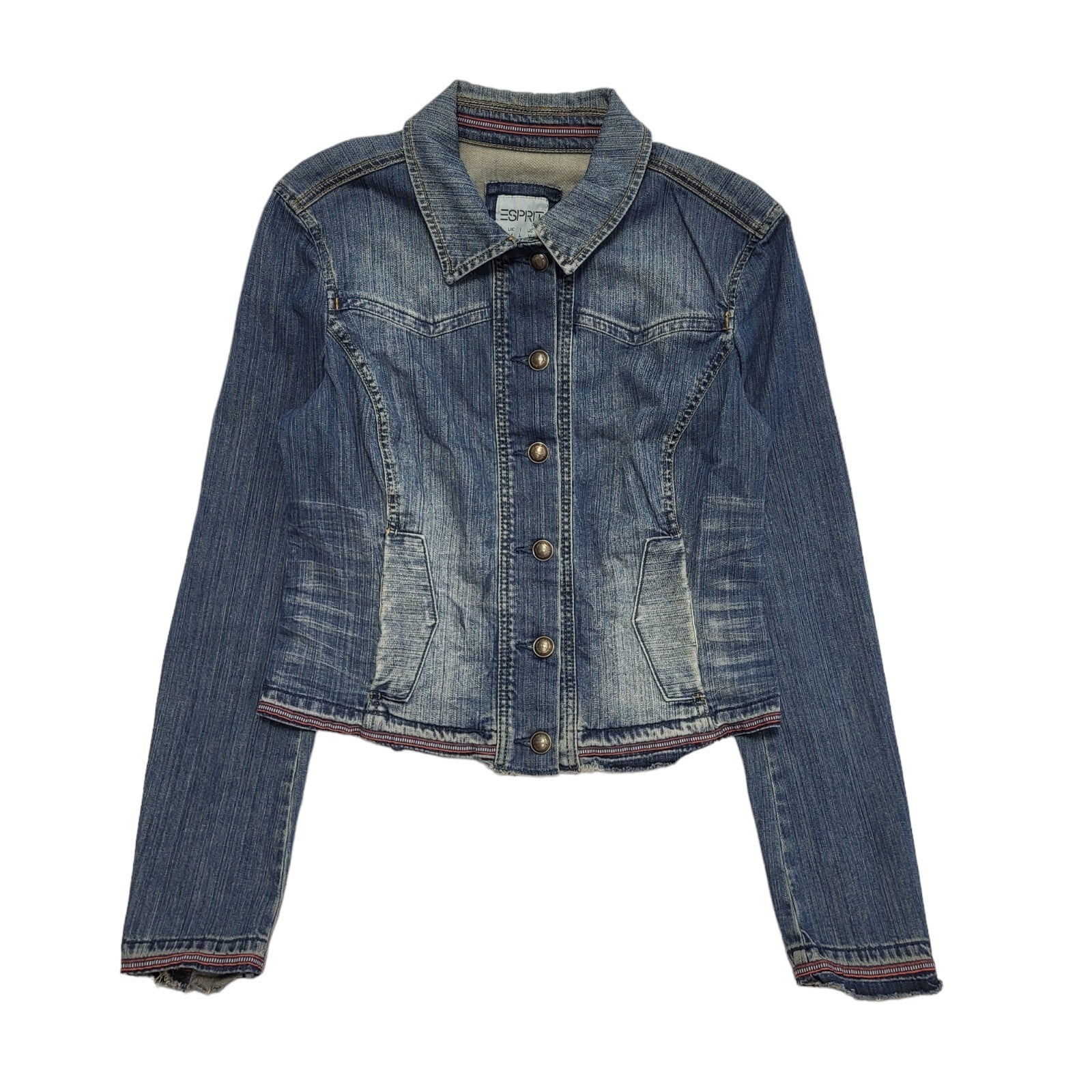 Esprit Dark Blue 90s Vintage Button Denim Jacket Uk Women's Size M