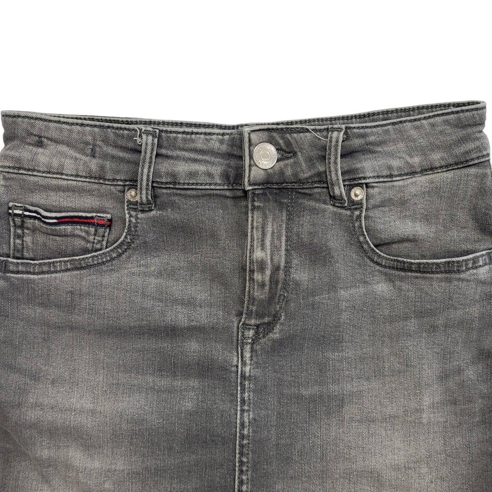 Tommy Hilfiger Vintage 90's Grey Short Denim Skirt Womens UK 6-8 W25