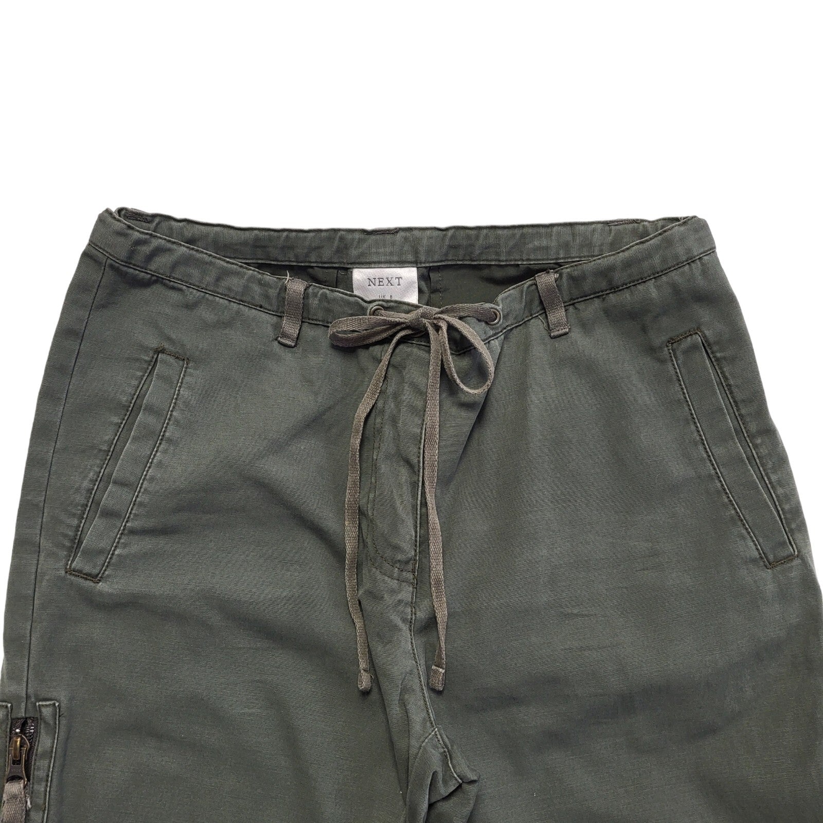 Next Green 90s Vintage Straight Leg Casual Trousers Uk Women's 8 W26 L25