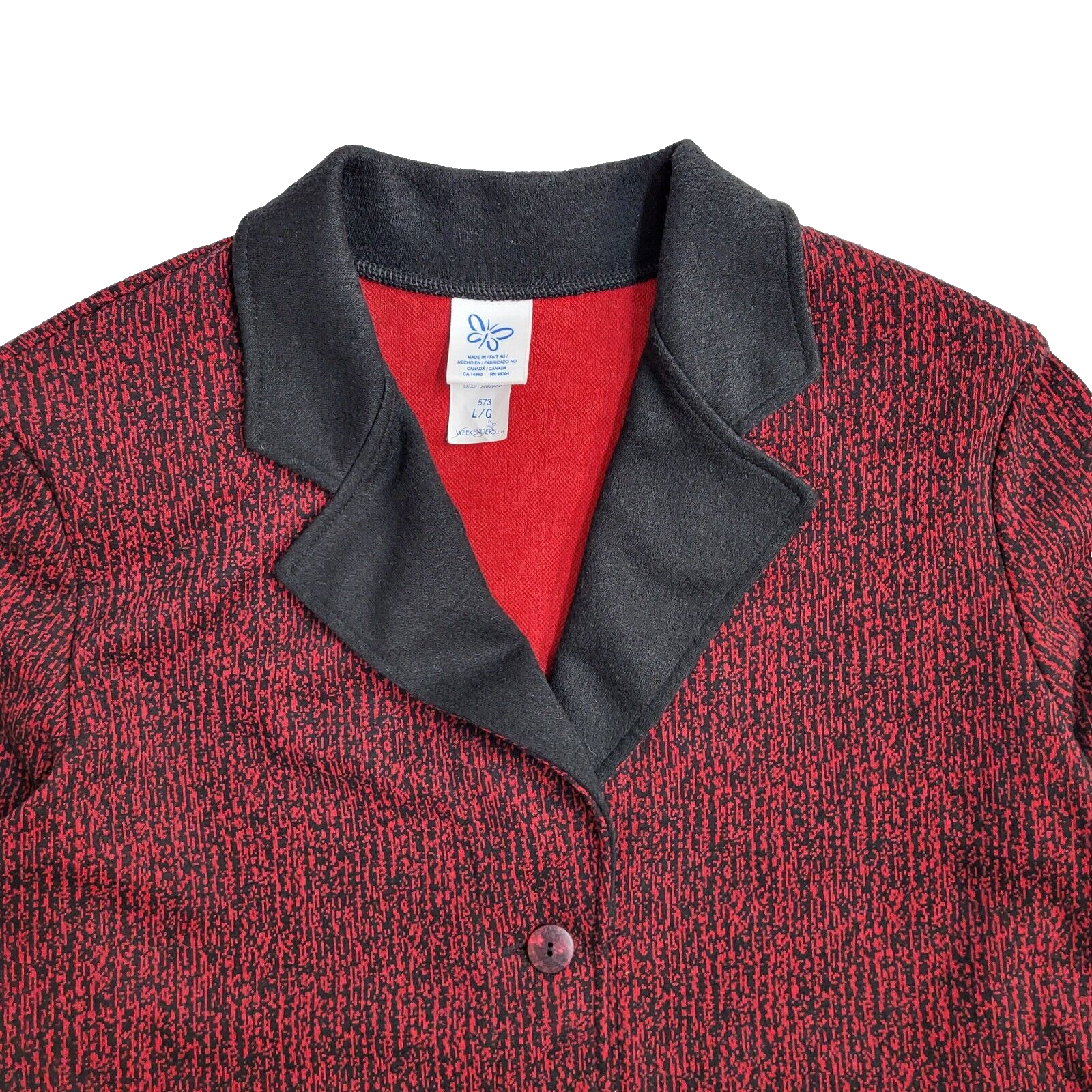 Weekenders 90's Red & Black Co-Ord Skirt & Jacket Women's Size L W30
