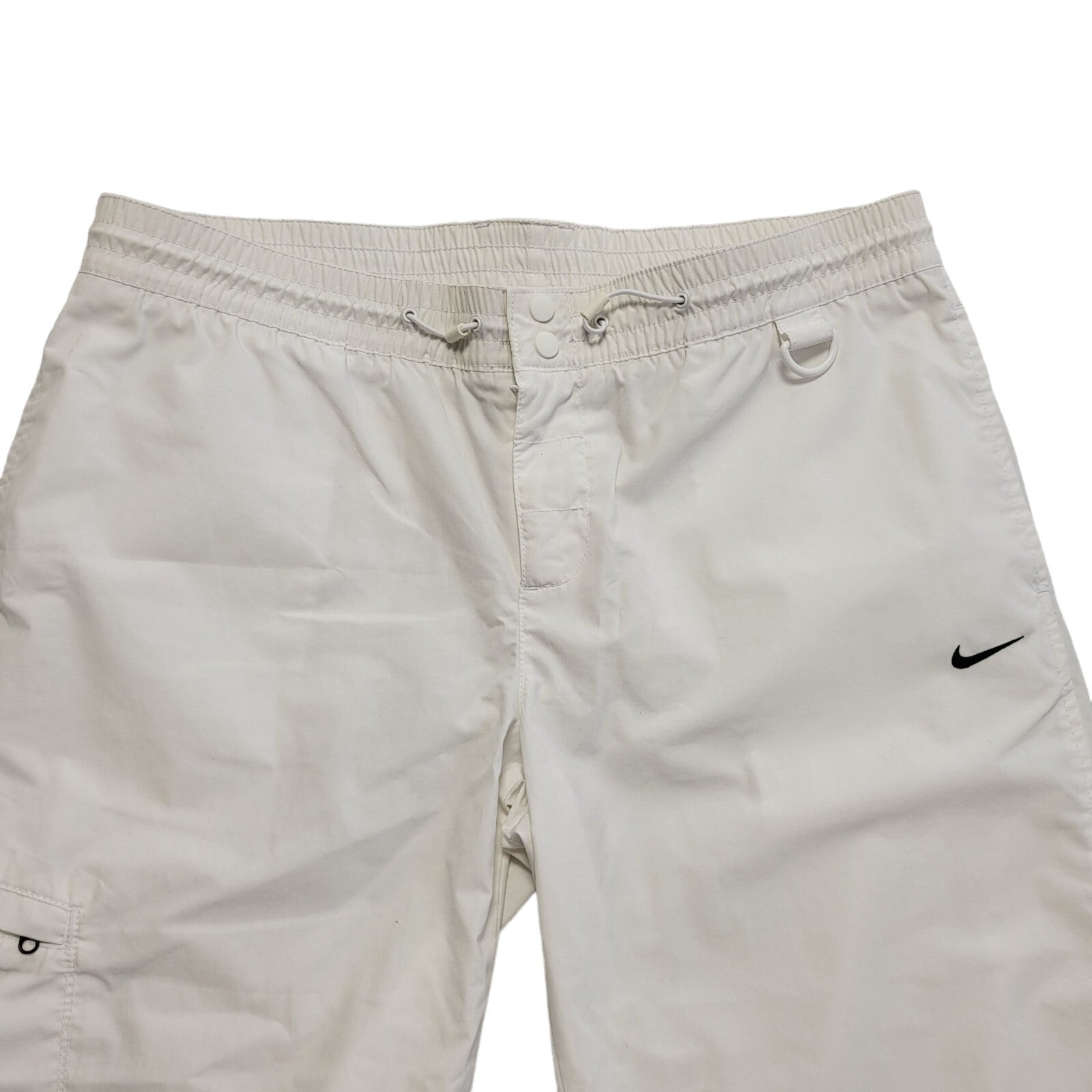 Nike Vintage 90's White Zipped Sport Shorts With Pockets Uk Men's Size M W32 L20