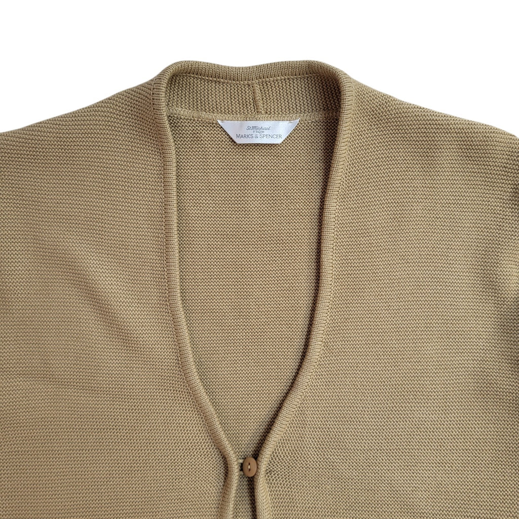 St Michael Vintage 90's Beige Button Cardigan UK Women's Size 18