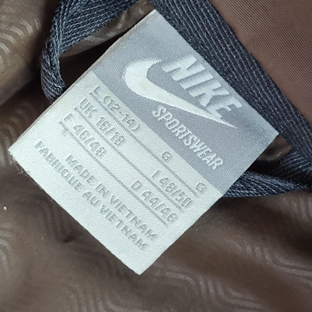 Nike Brown Y2k Sports Hooded Sports Rain Coat UK Women's Size L (12-14)