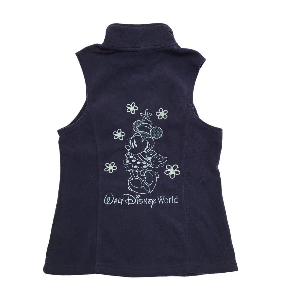 Disney Parks Navy Blue Y2k Fleece Gilet Uk Women's Size Small