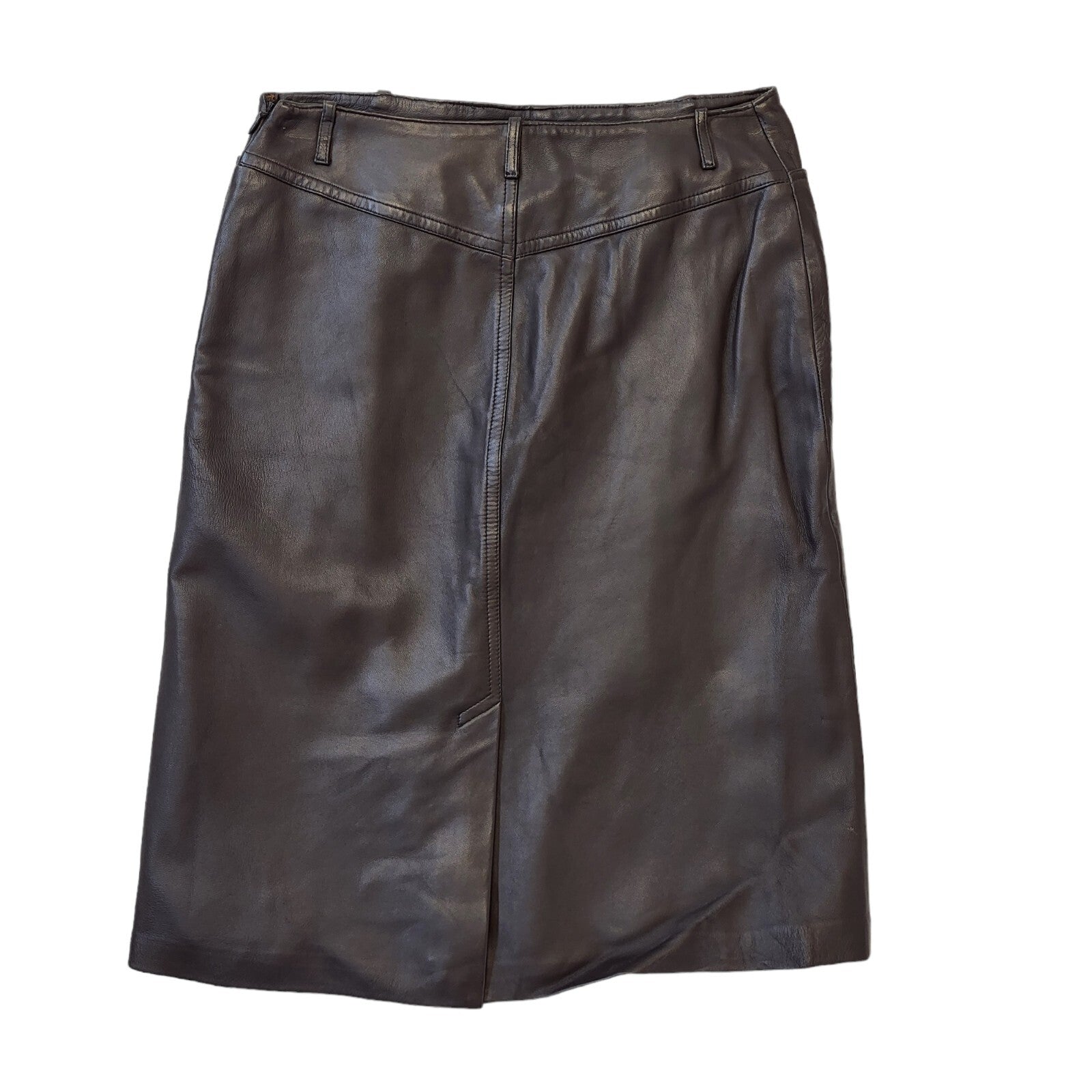 Wallace Sacks 90s Vintage Brown Leather Skirt Women's Size 10 W28