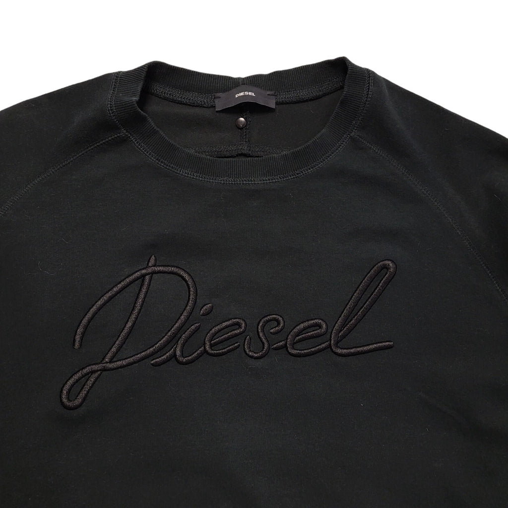 Diesel Y2k Black Round Neck Sweatshirt Uk Women's Size 14