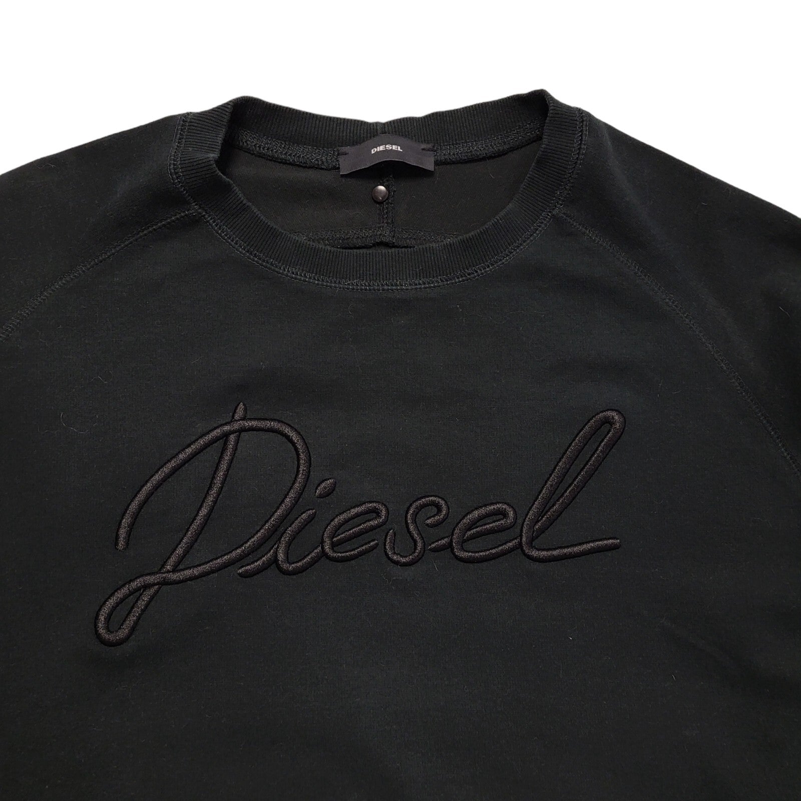 Diesel Y2k Black Round Neck Sweatshirt Uk Women's Size 14