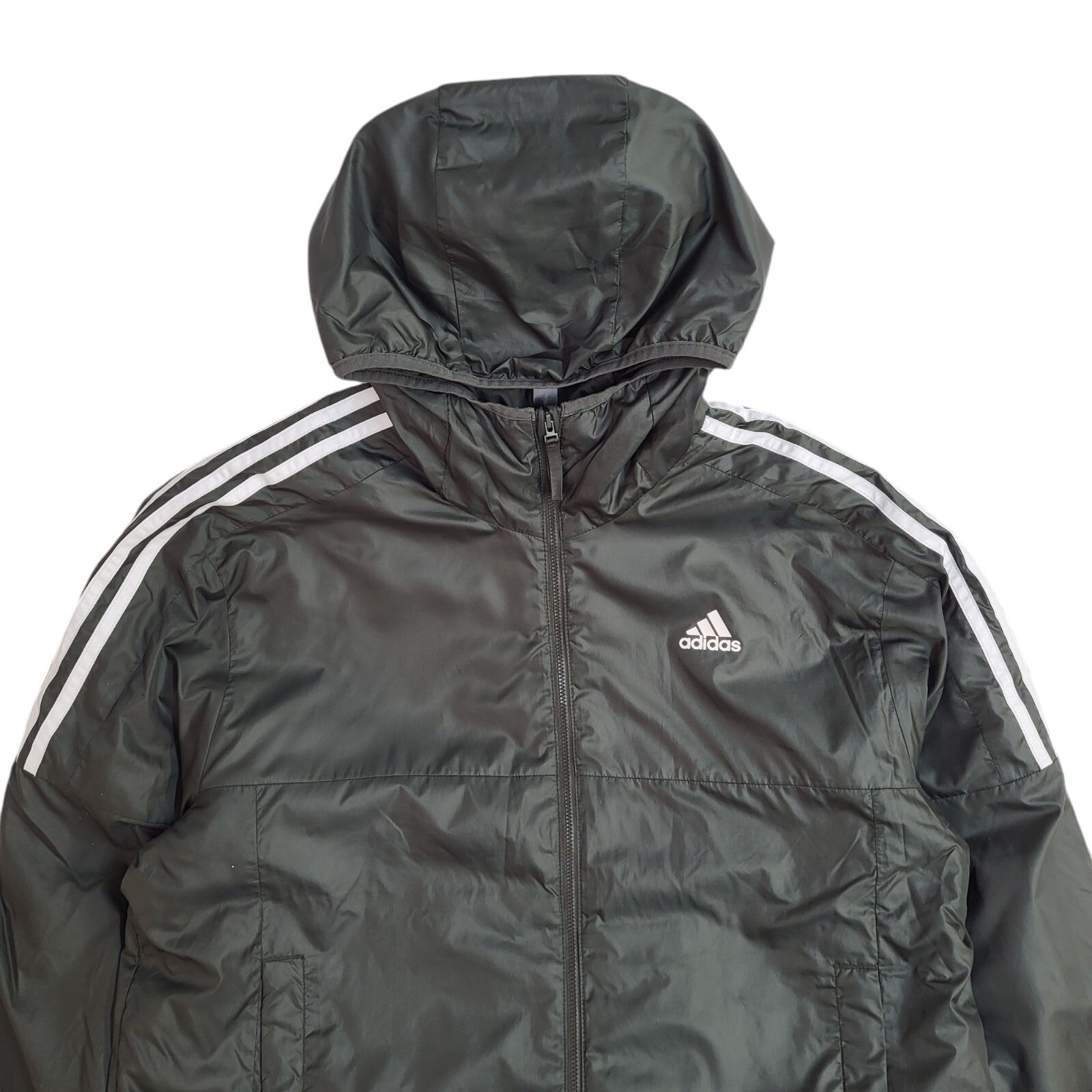 Adidas Vintage Y2k Green Hooded Sports Jacket Uk Men's Size L