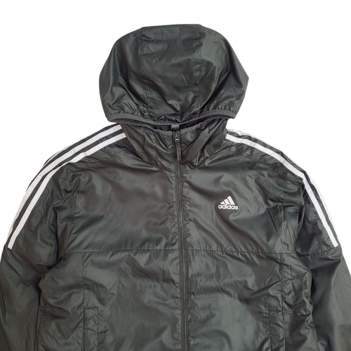 Adidas Vintage Y2k Green Hooded Sports Jacket Uk Men's Size L