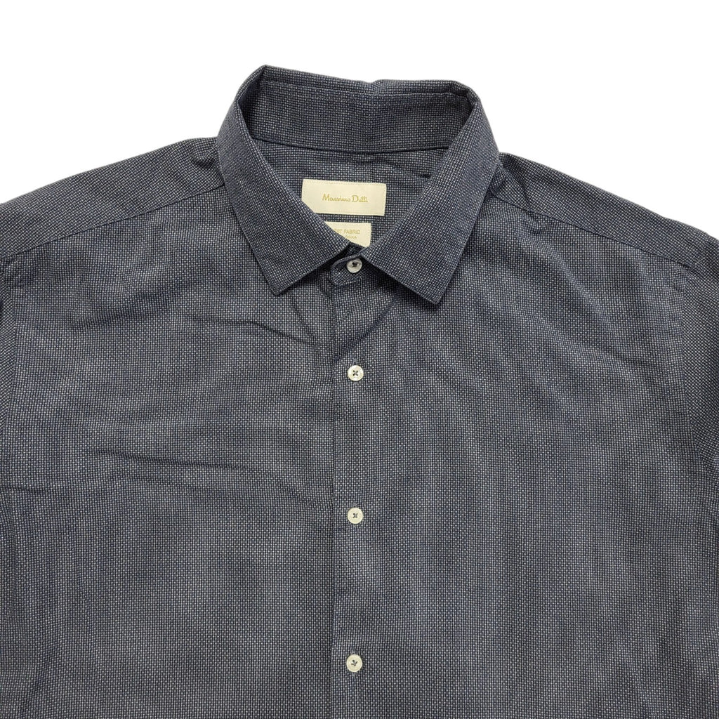 Massimo Dutti Y2K Blue Long Sleeve Formal Shirt Men's Size Large