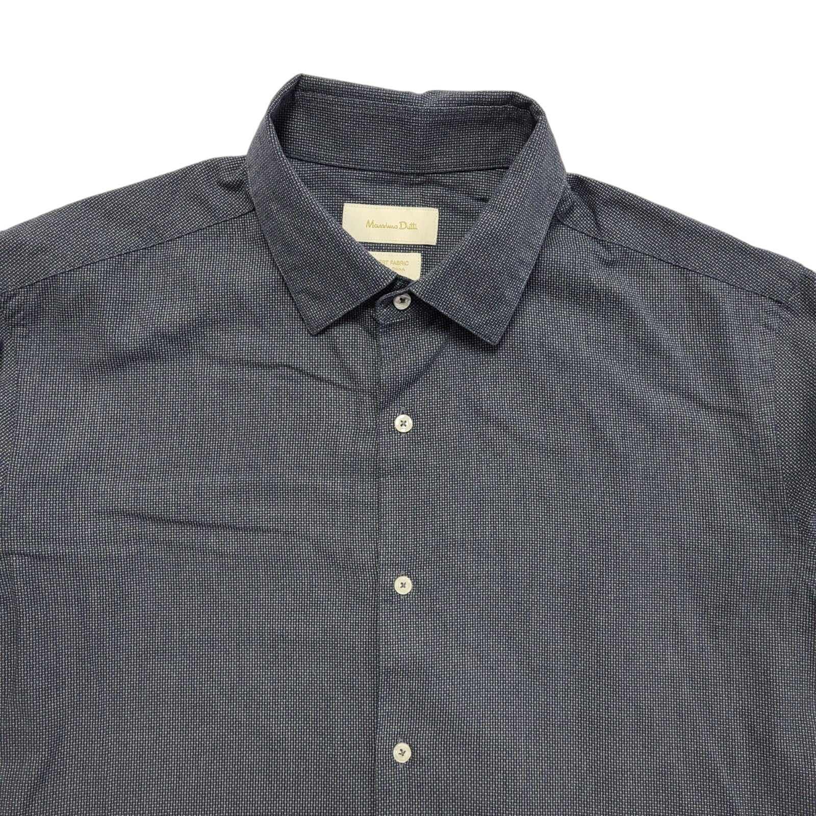 Massimo Dutti Y2K Blue Long Sleeve Formal Shirt Men's Size Large