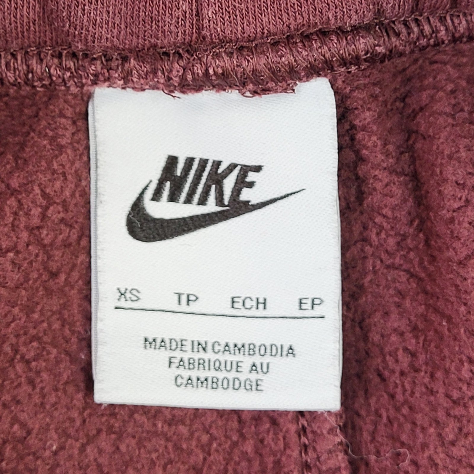 Nike Tracksuit Bottoms Burgundy Cotton Skinny Uk Women's Size XS W24 L25