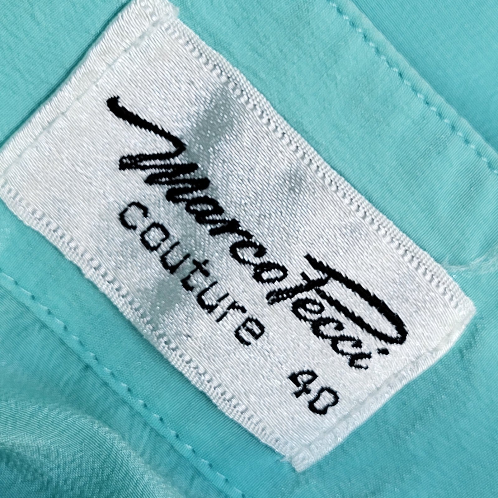 Marco Pecci Turquoise 90's Long Sleeve Pleated Shirt Women's UK Size 12