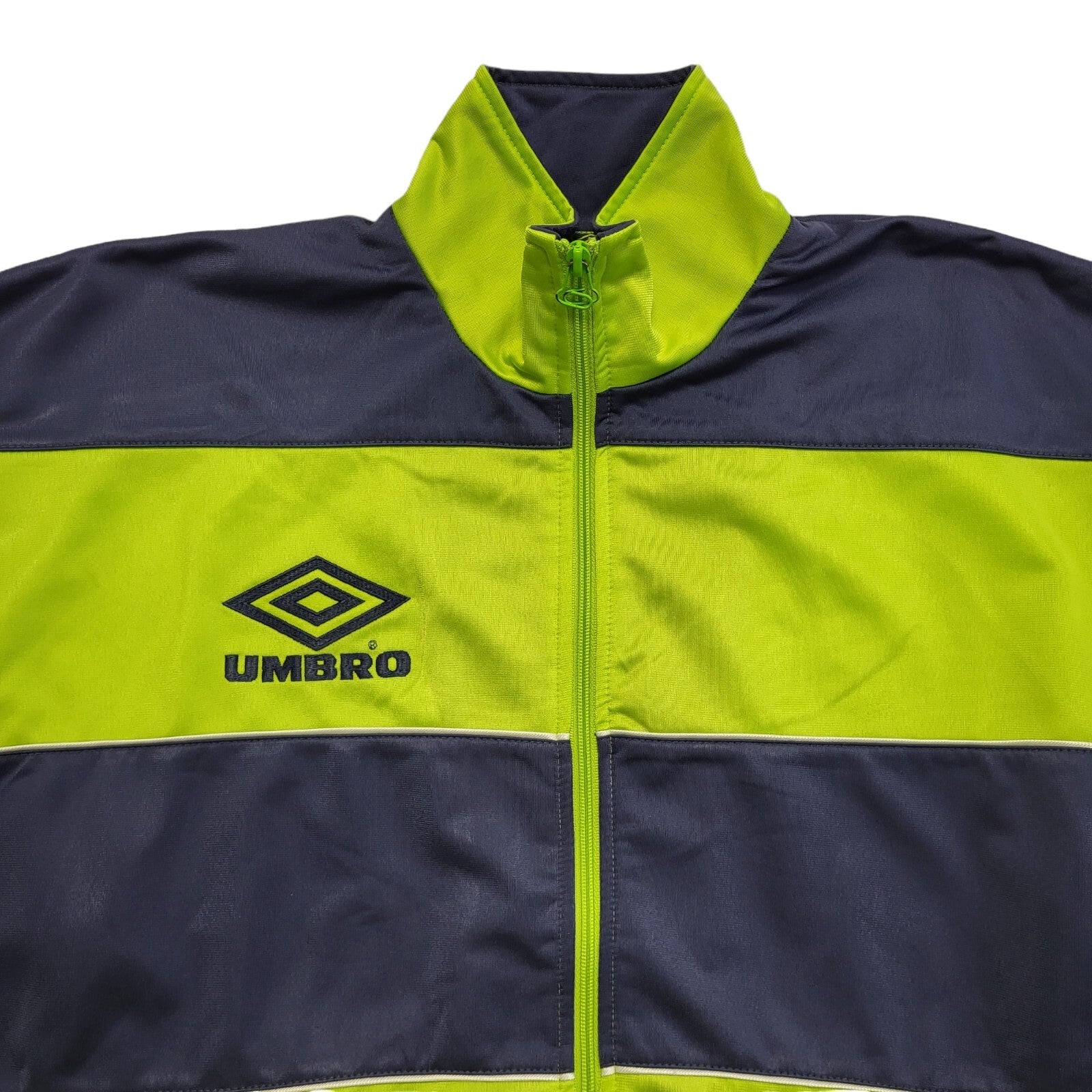 Umbro Black & Green Vintage 90s Sports Track Jacket Uk Men's Size Large