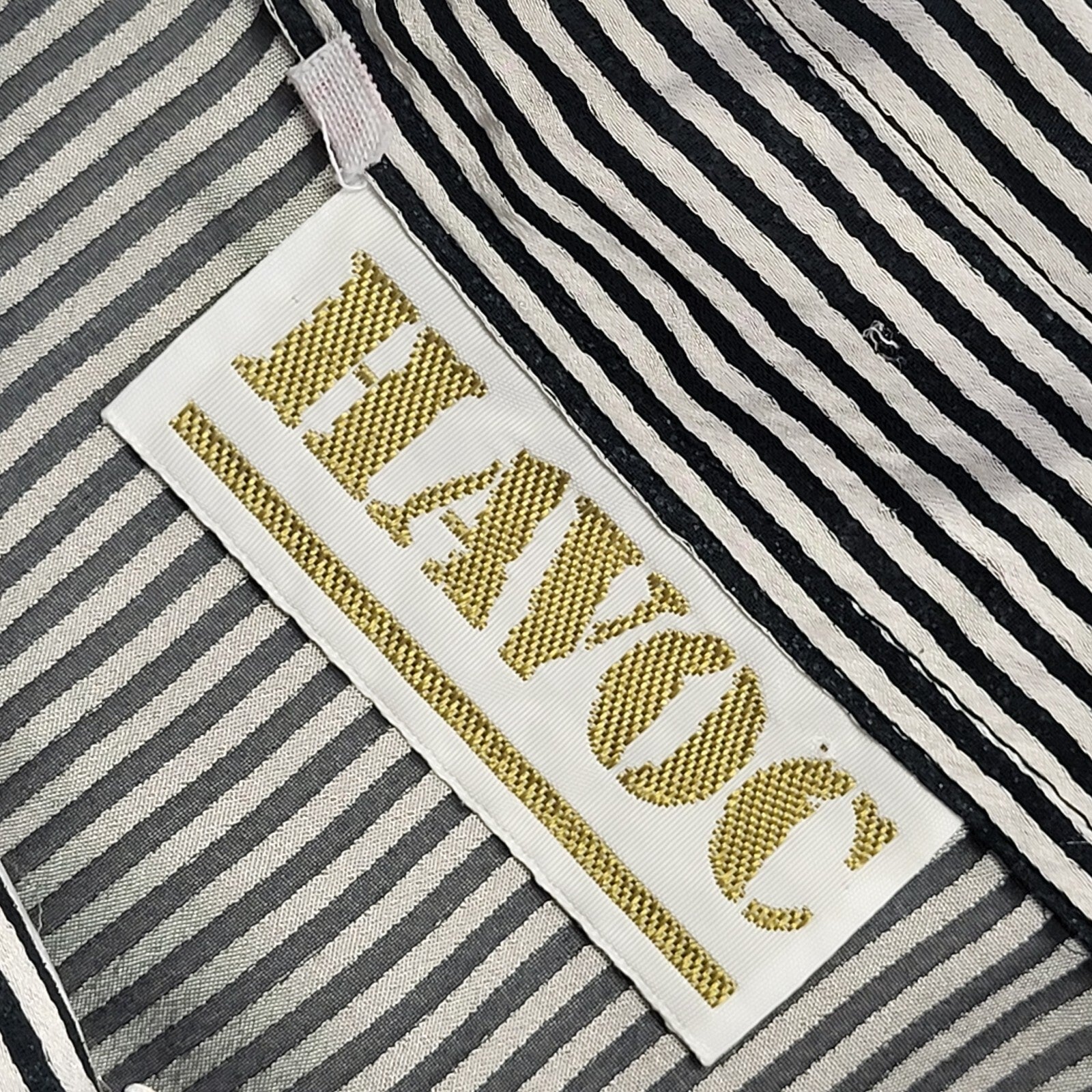 Havoc 80s Vintage Black & White Striped Button Shirt Womens UK Size 18