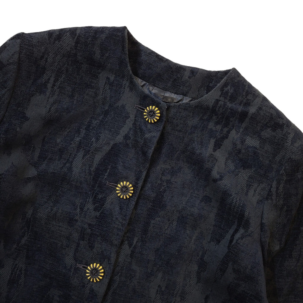 Country Casuals 90s Vintage Black Cotton Button Jacket UK Women's Size 12