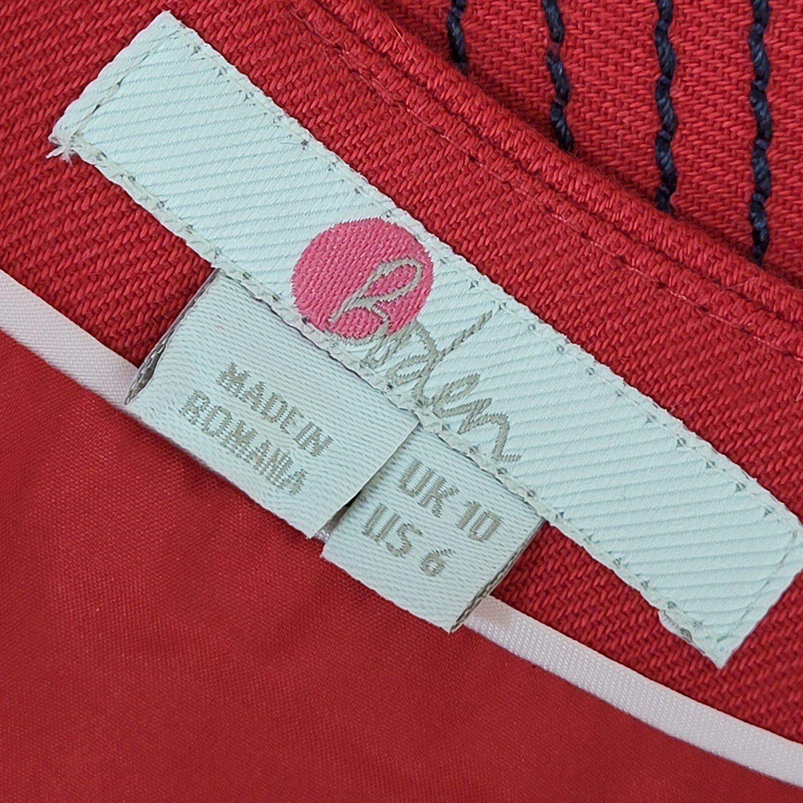 Boden Red V-Neck Short Sleeve Midi Dress Vintage Y2K Women's UK Size 10