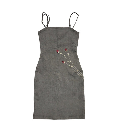 Bay Grey Y2k Sleeveless Strap Bodycon Dress Uk Women's Size 8