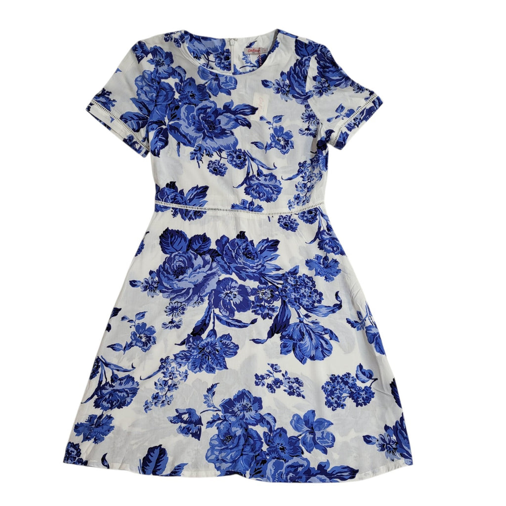 Cath Kidston Dress Y2K Fit & Flare Ladder Lace Detail Dress Women's 12 BNWT