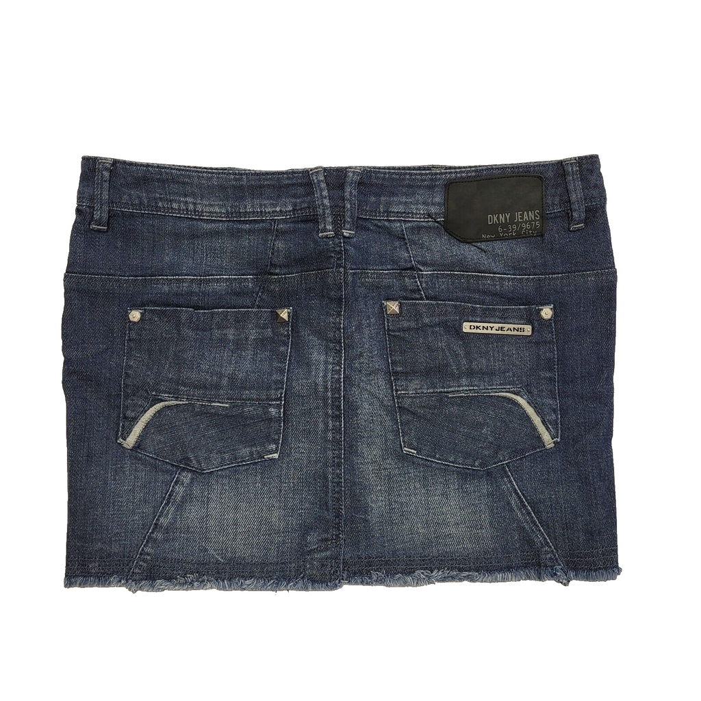 DKNY Vintage 90's Blue Short Denim Skirt Womens UK 12 W30