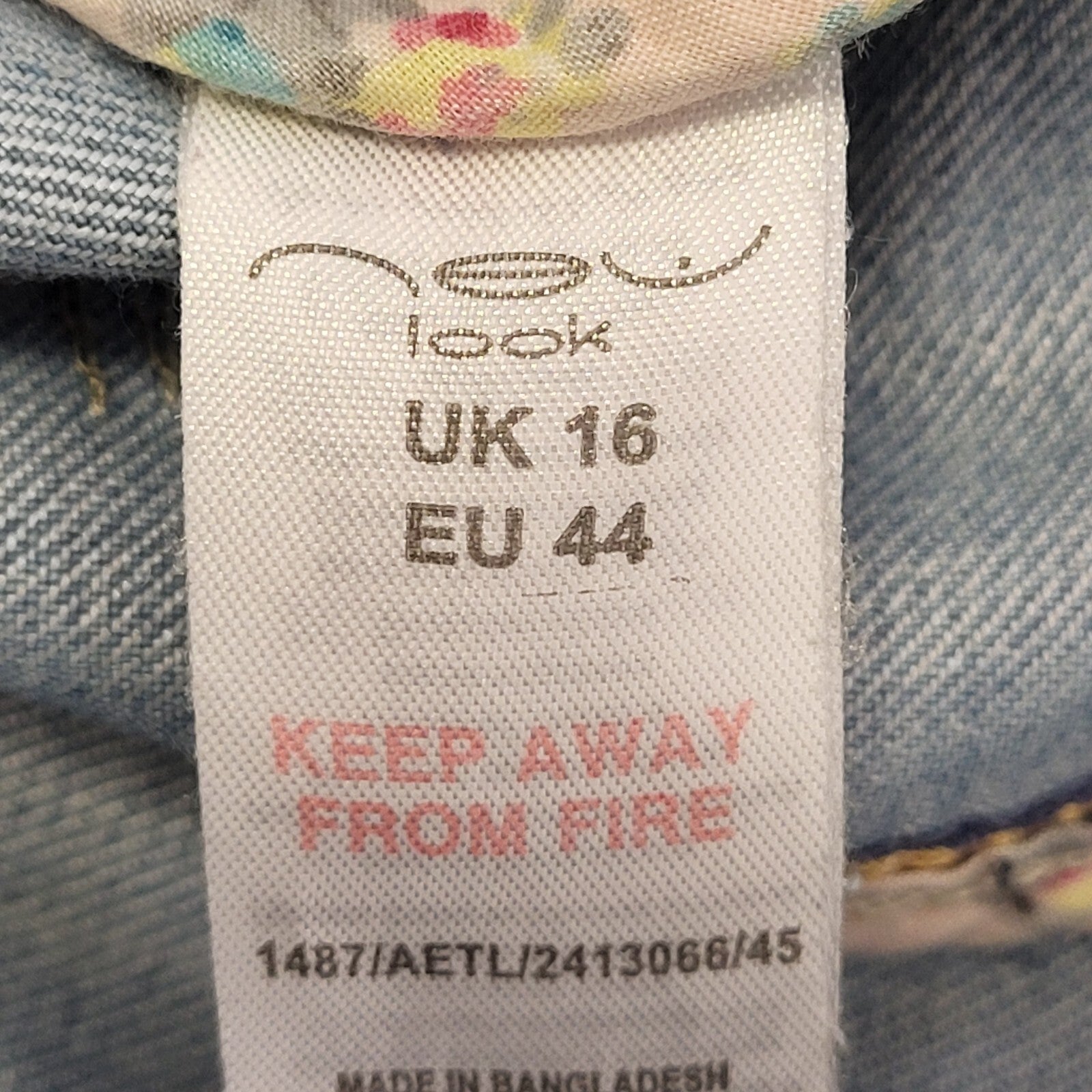 New Look Vintage 90 Y2K Light Blue Button Up Denim Jacket Women's UK Size 16
