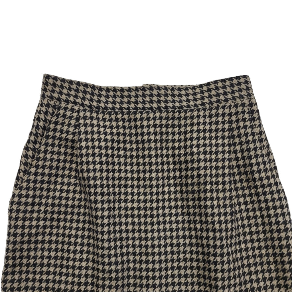 Pino Vintage 80's Brown & Black Houndstooth Straight Skirt Women's UK 6 W24
