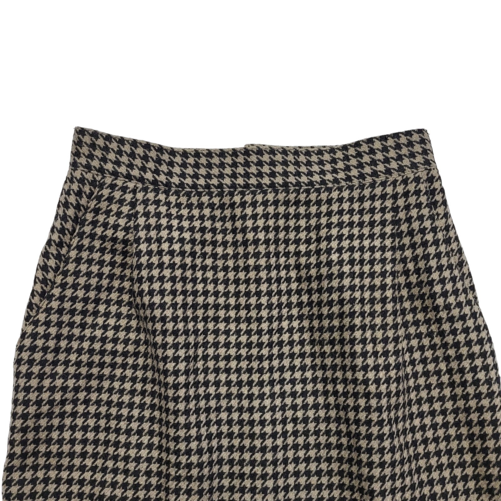Pino Vintage 80's Brown & Black Houndstooth Straight Skirt Women's UK 6 W24