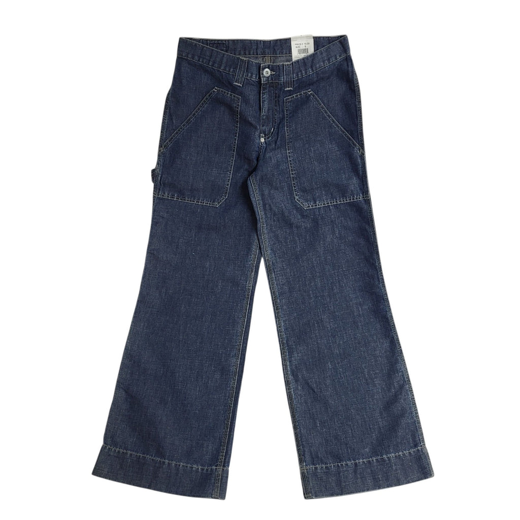 Peak Jeans Bnwt Y2k Dark Blue Wide Leg Denim Uk Women's Size S W26 L30