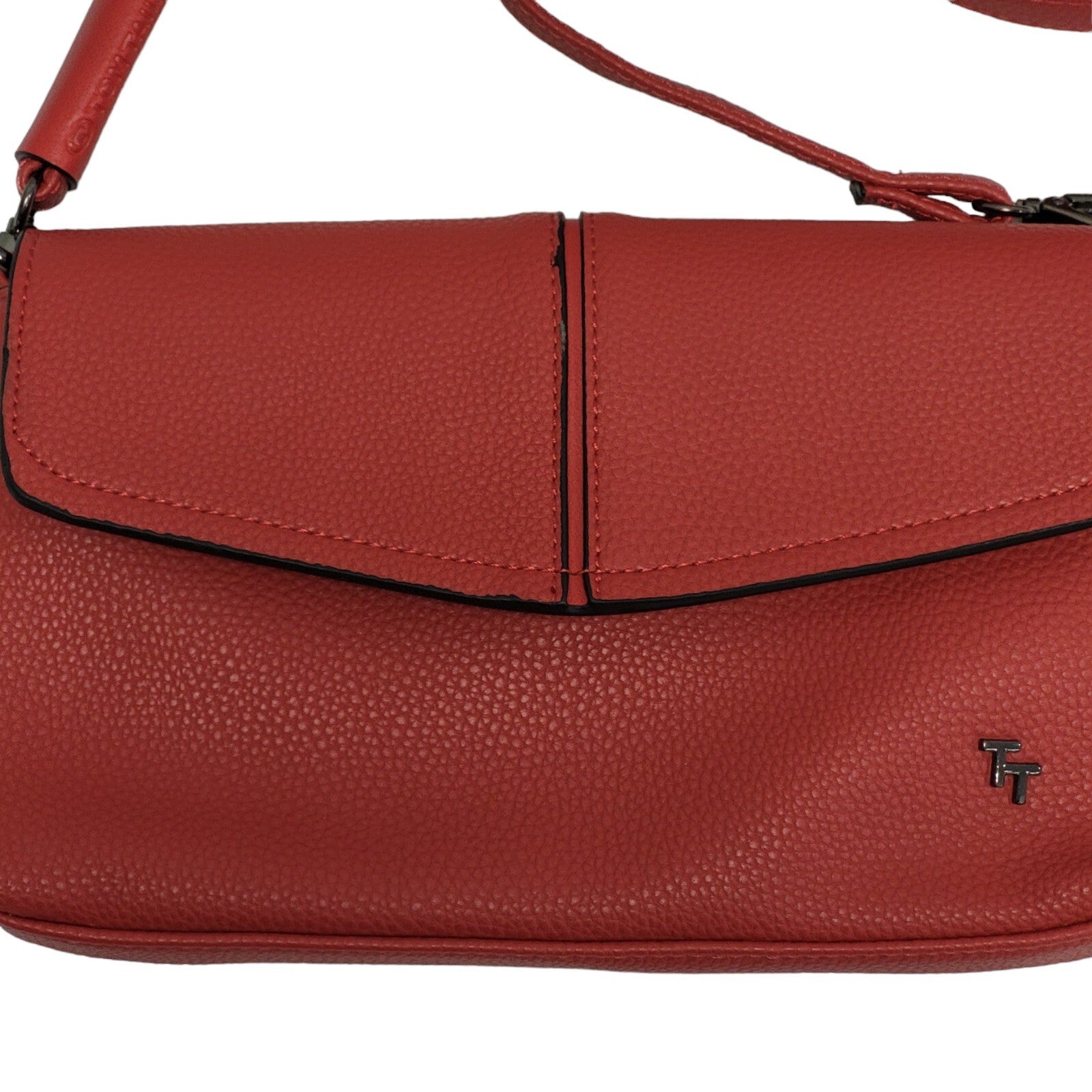 Tom Tailor Red Leather Small Shoulder Bag Uk Women's Size 6.5" x 10"