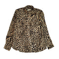 Ralph Lauren Black & Brown 90's Leopard Print Long Sleeve Shirt Women's Size M