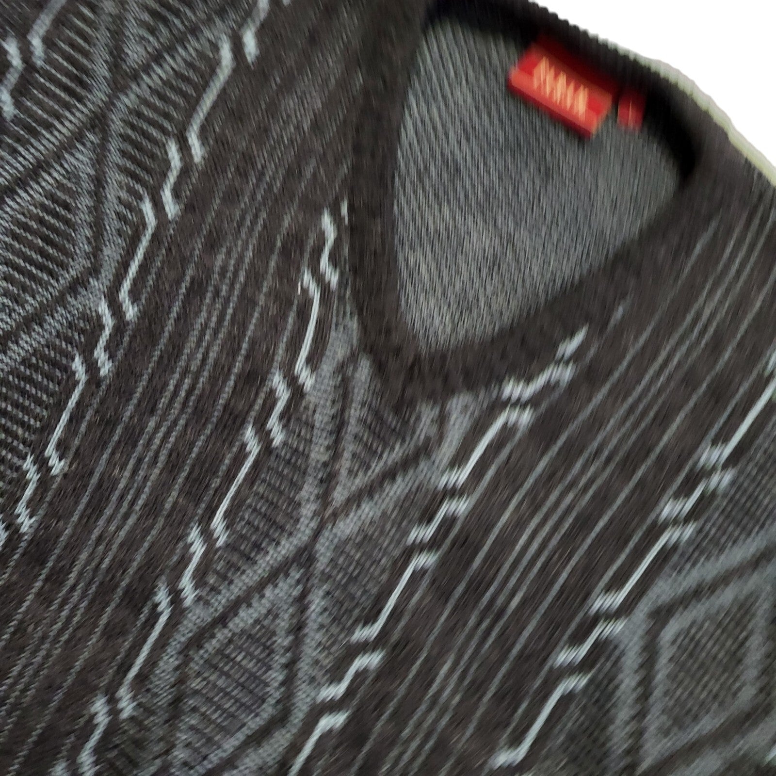 Farah Vintage 80's Grey & Blue V-Neck Long Sleeve Jumper Mens UK L
