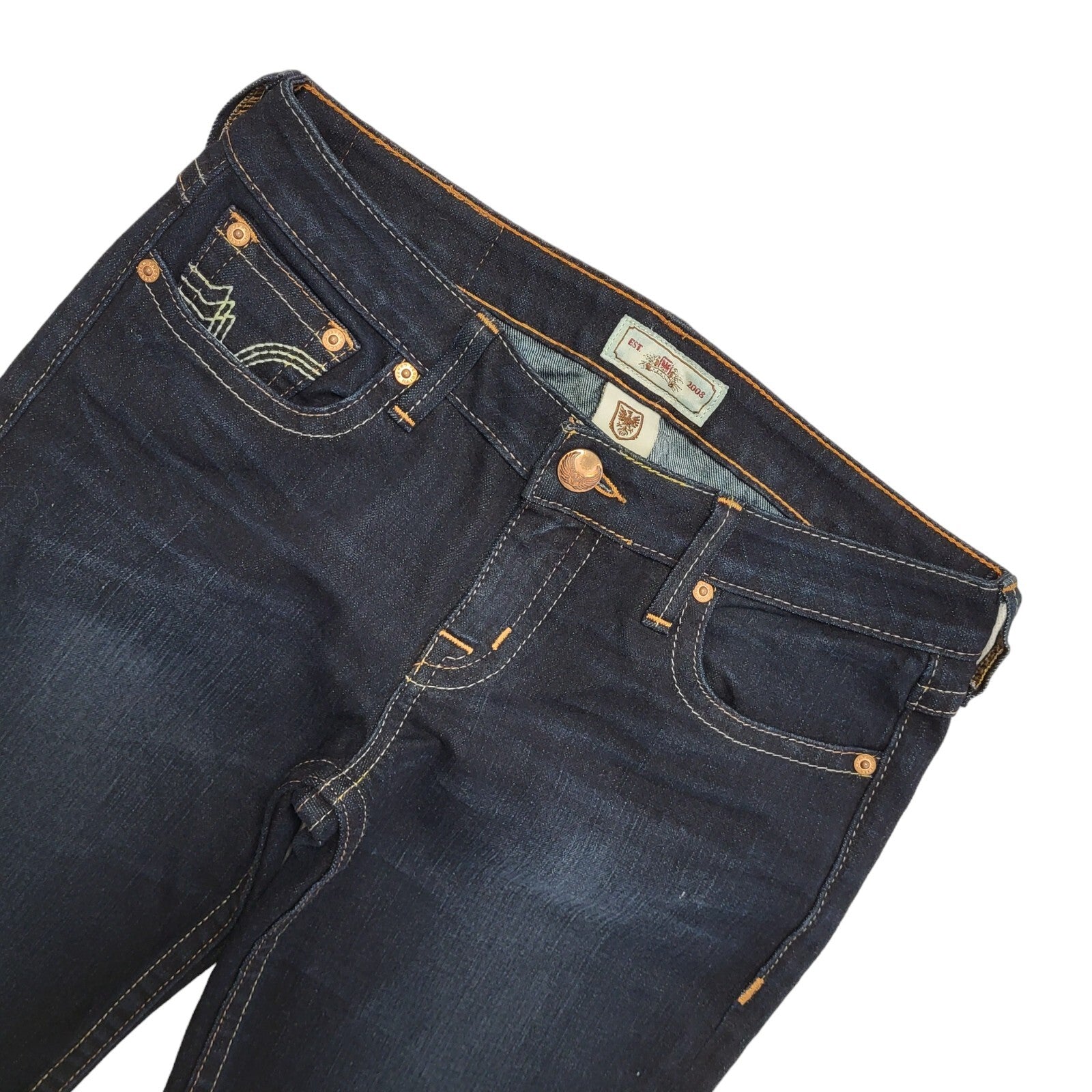 PRVCY Vintage 90s Dark Blue Bootcut Denim Jeans Women's Size 10 W29 L34