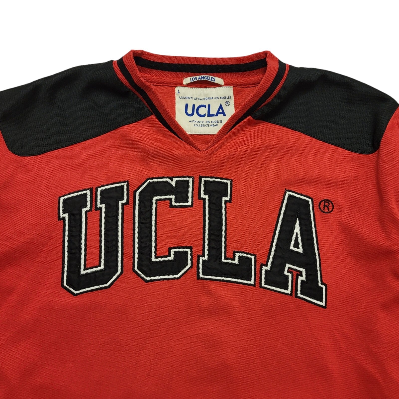 UCLA Vintage 90's Red, Black & White Long Sleeve College Jersey Mens UK L