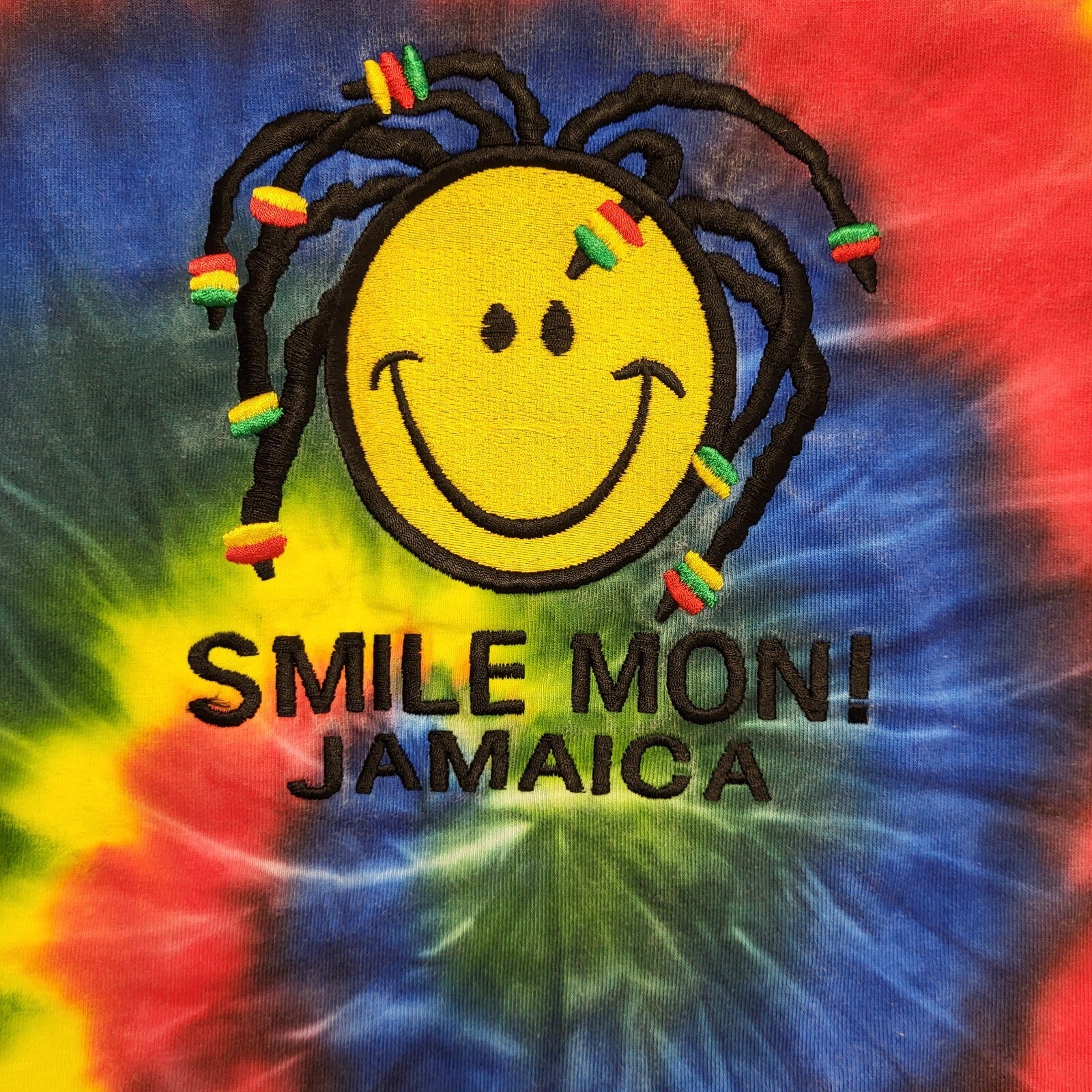 Island Tees Multicoloured Tie-Dye Smile Jamiaca Short Sleeve T-Shirt Mens Size M