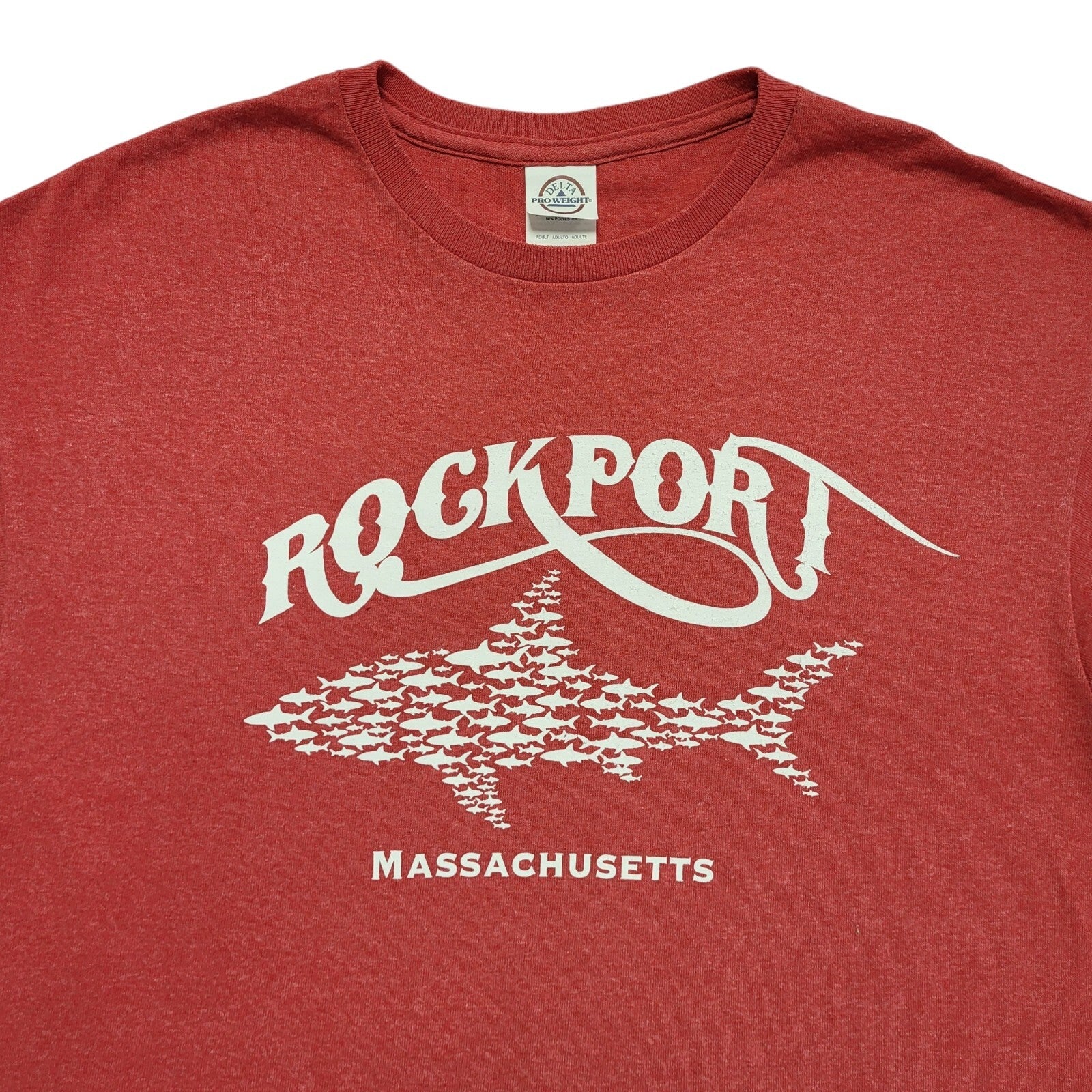 Rockport Delta Pink Vintage 90s Short Sleeve T-Shirt Uk Men's Large
