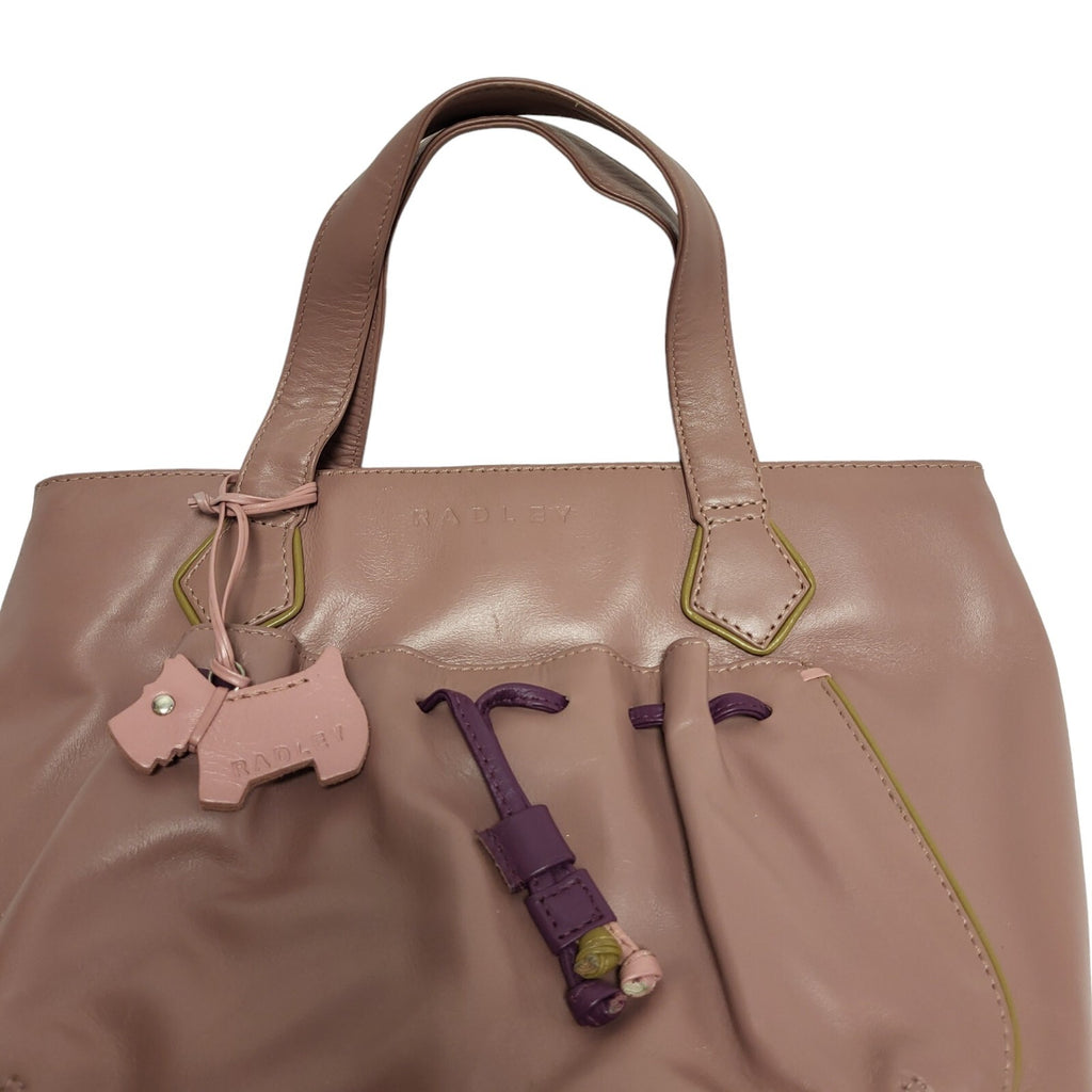 Radley Pink Leather Hand Bag / Top Handle Bag Uk Women's 9" x 11"