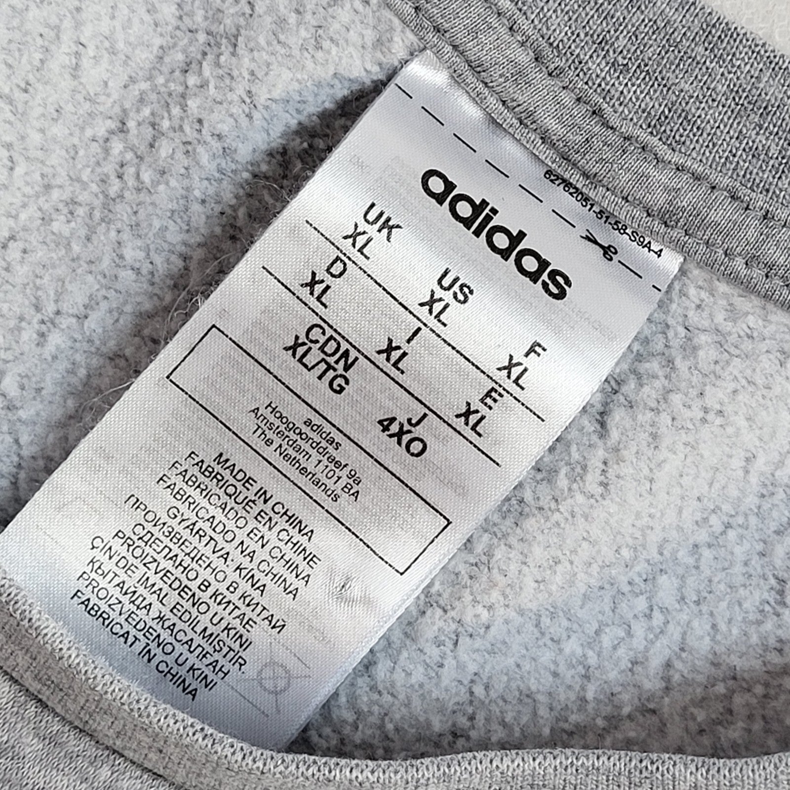 Adidas Sports Sweatshirt Grey Crew Neck 90's Vintage UK Men's Size XL