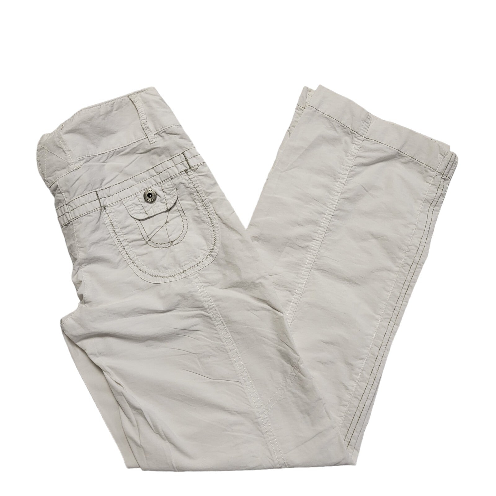 Next Vintage y2k  White Wide Leg Casual Trousers Uk Women's Size 6 W24-28 L30