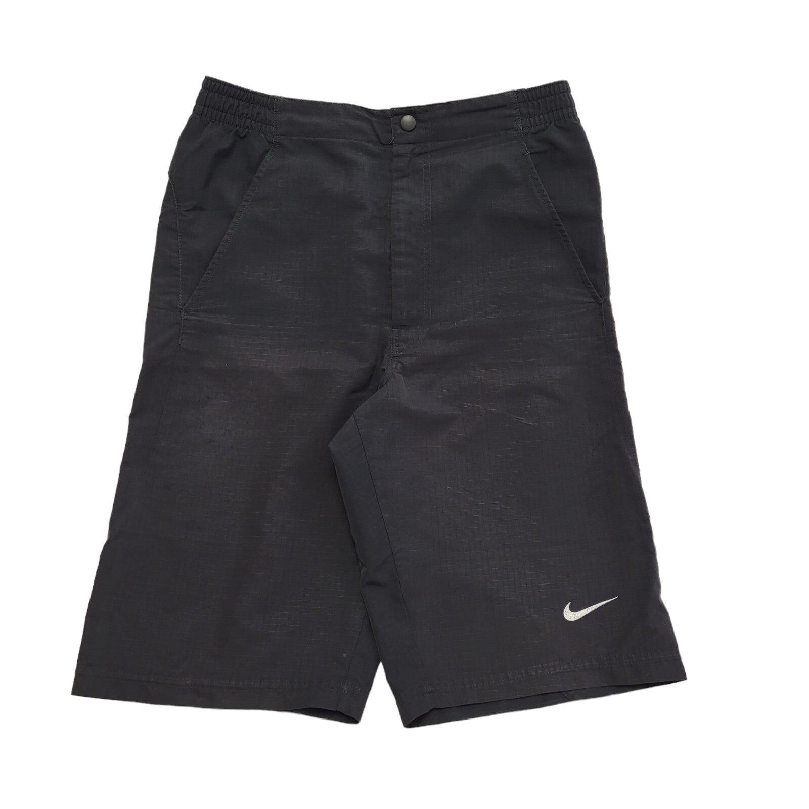Nike Vintage 90's Black Zipped Sport Shorts With Pockets Uk Men's Size S W30 L12