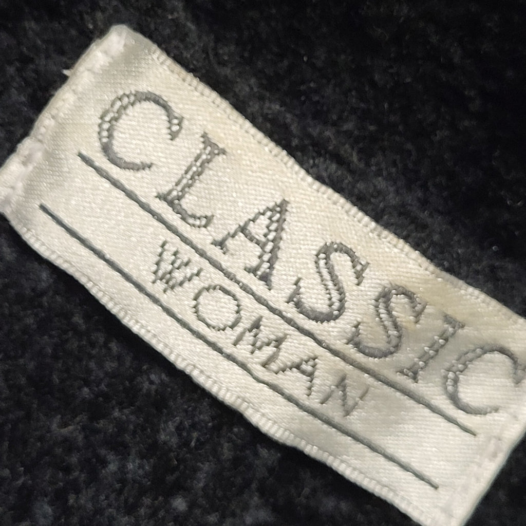 Classic 80s Vintage Black Acrylic Cardigan Women's Size 12-14