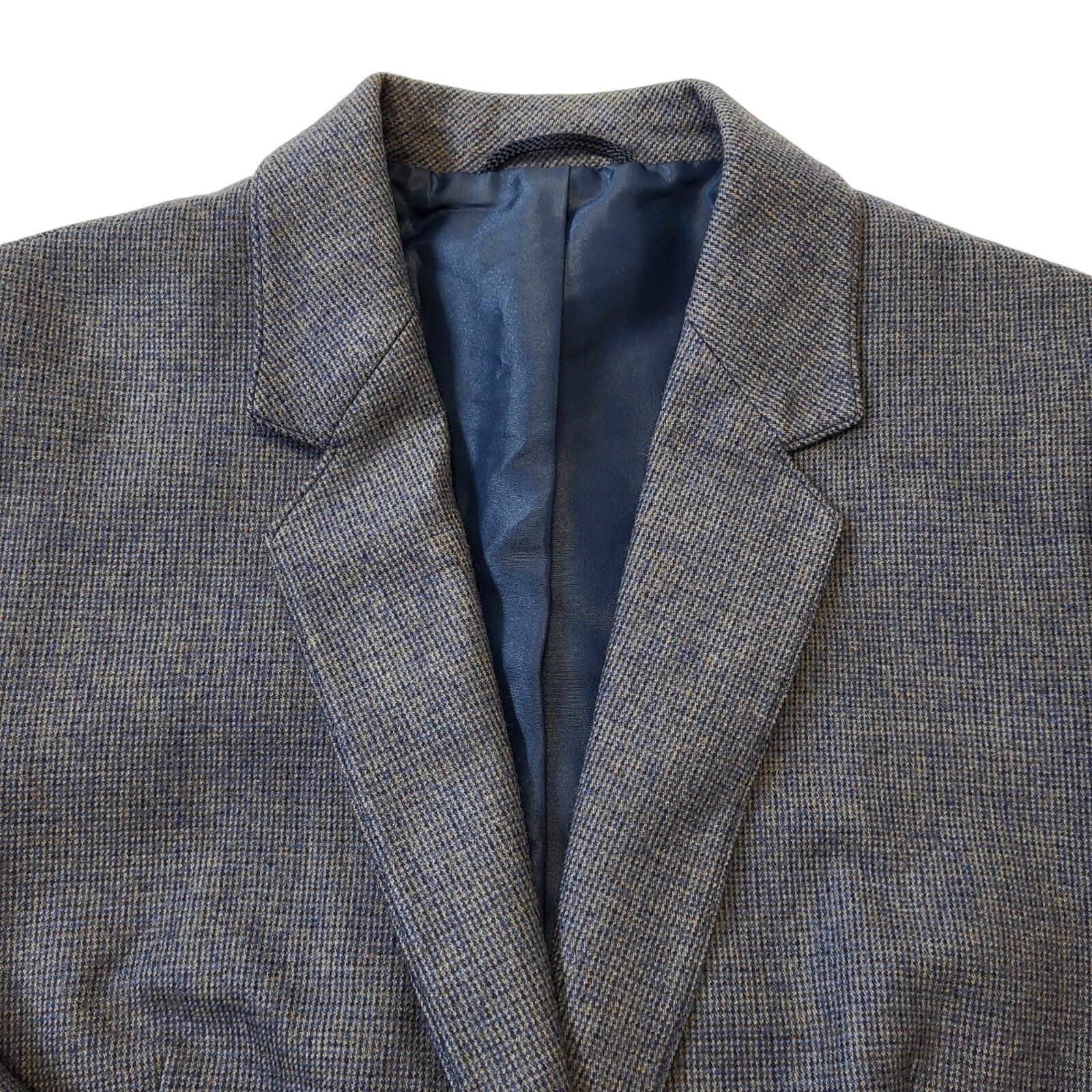 St Michael Vintage 70s Blue Wool Suit Jacket Mens Size 44.