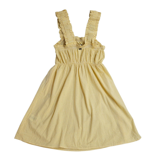 Barbour Abbey Dress Sunshine Yellow A-Line Check Midi Dress Women's Uk 18 BNWT
