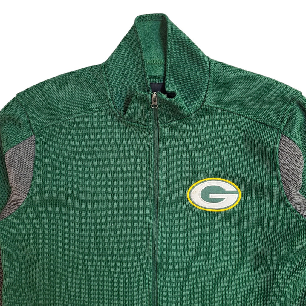 NFL Green Bay Packers Green Full Zip Y2K Jacket UK Men's Size M