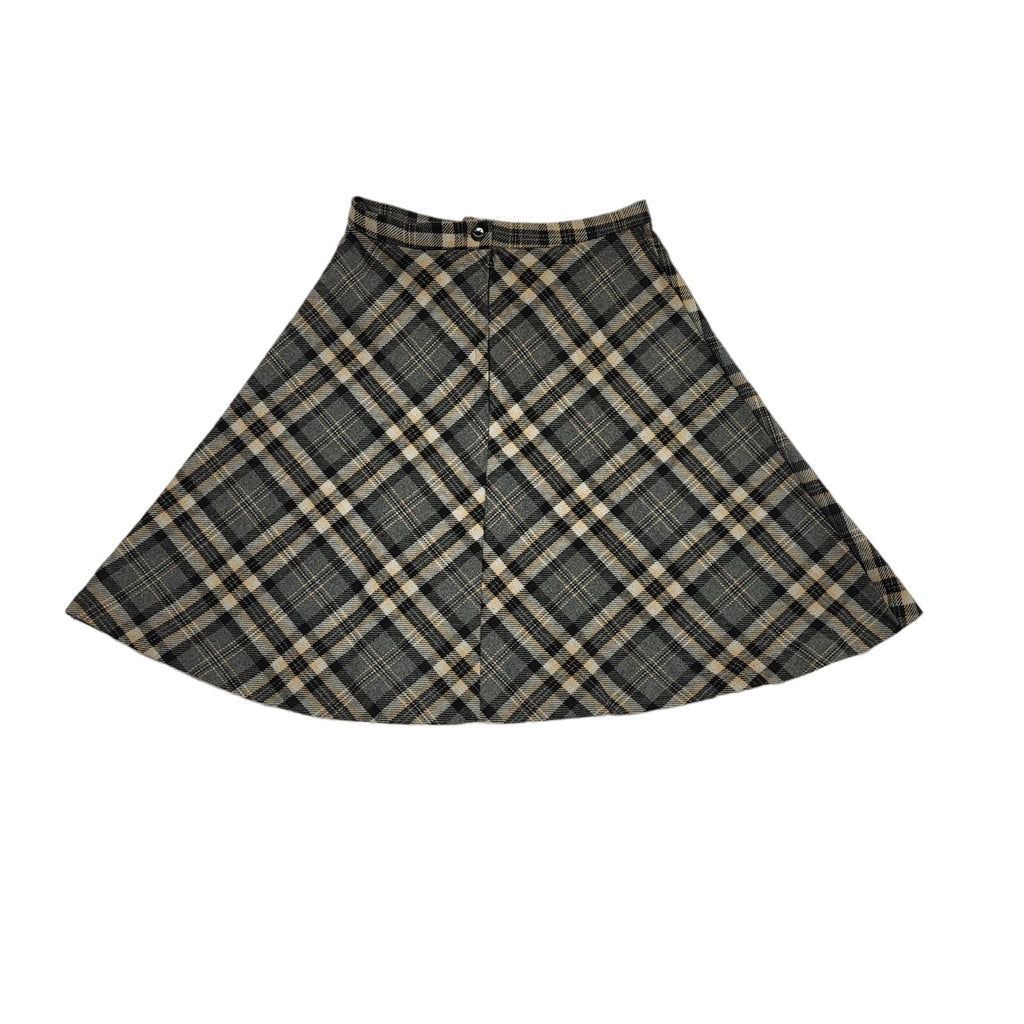 Keynote 70s Vintage Grey & Black Check Mini Skirt Women's Size 6 W24