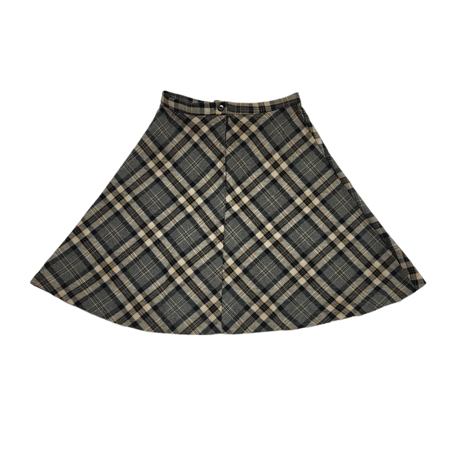 Keynote 70s Vintage Grey & Black Check Mini Skirt Women's Size 6 W24