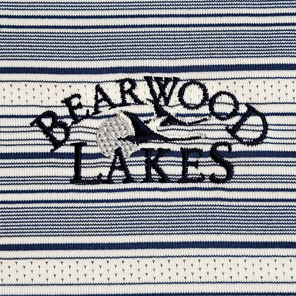 Adidas Bearwood Lakes White & Blue Striped Polo Shirt Uk Men's Size XL Bnwt