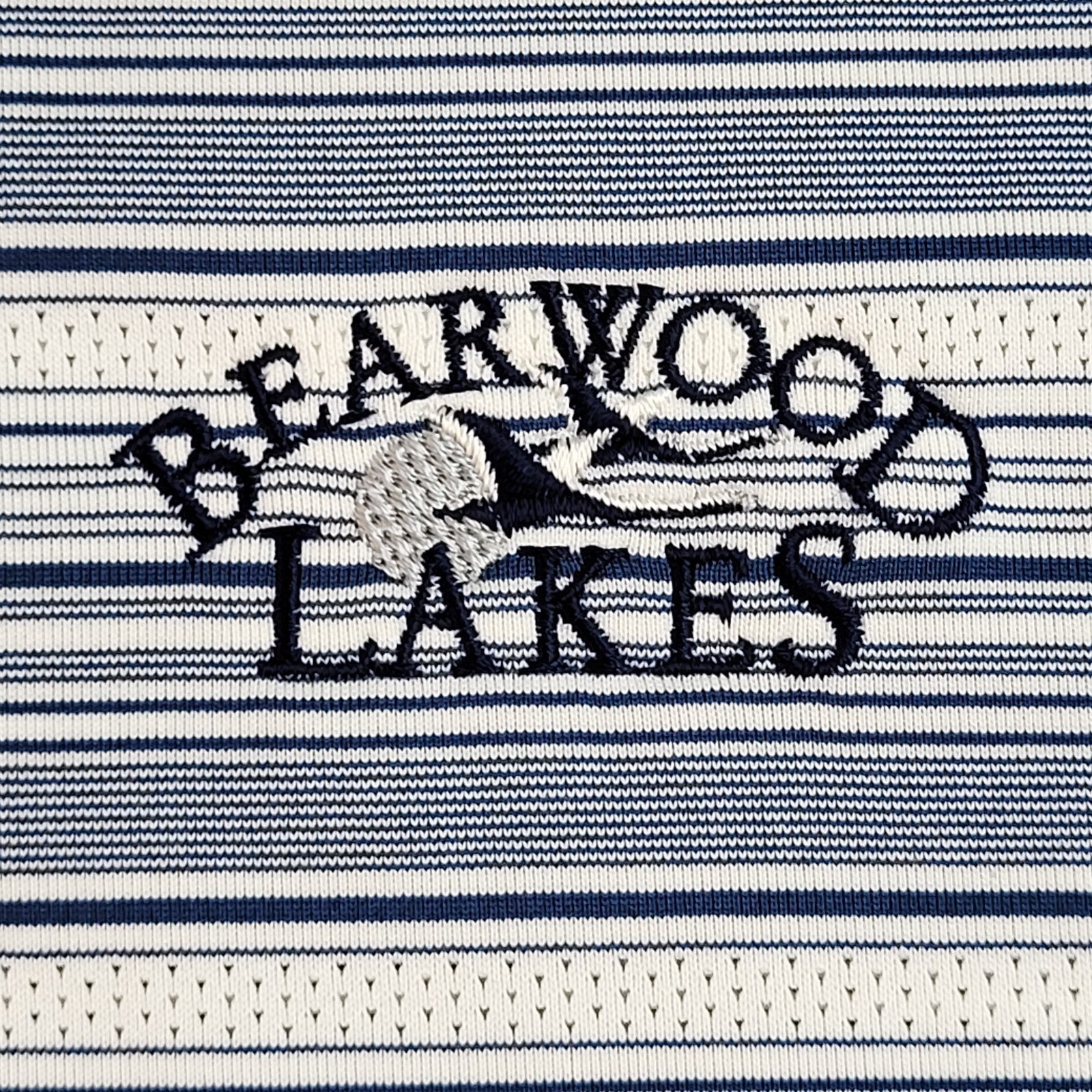 Adidas Bearwood Lakes White & Blue Striped Polo Shirt Uk Men's Size XL Bnwt
