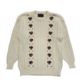 Avant Garde Vintage 90's Cream Green Floral Knitted Jumper Uk Women's UK 14-16