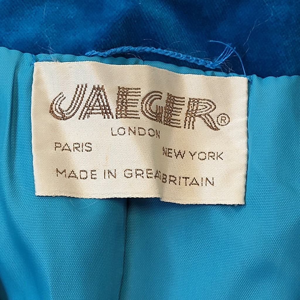 Jaeger 80s Vintage Blue One Button Wool Jacket  Women's Size 12