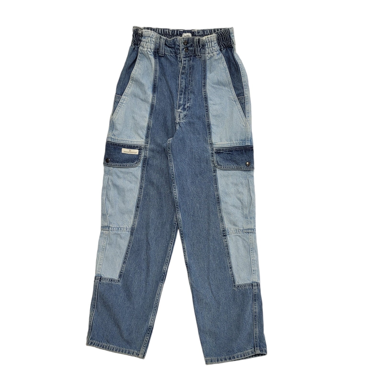 BDG Y2K Blue Patchwork  Tapered Leg Denim Jeans Women's Size 8 W26 L30